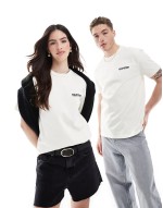 Sport capsule unisex front and back logo print heavyweight t-shirt in cream