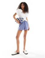 V neck short sve top in ivory