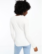 long sve ribbed t-shirt in white