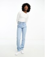 long sve ribbed t-shirt in white