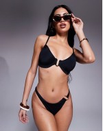 Ella bikini in black with hardware detail