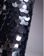 large sequin midi skirt in silver