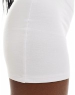 low rise micro skirt in white