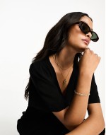 button through mini skater dress in black